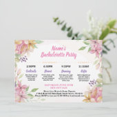 Invitation Fête des mariées Itinéraire Fleurs Florales Aquare (Debout devant)