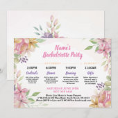 Invitation Fête des mariées Itinéraire Fleurs Florales Aquare (Devant / Derrière)