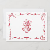 Invitation Fête des mariées Itinéraire main lunaire tiré (Dos)