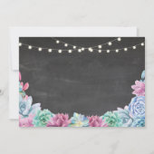 Invitation Fête des mariées Itinéraire Succulent bleu rose fl (Dos)