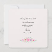 Invitation Fête des mariées Jack et Jill Aquarelle Roses rose (Dos)