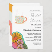 Invitation Fête des mariées Jardin de style rétro (Devant / Derrière)