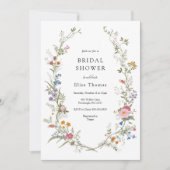 Invitation Fête des mariées Jardin Fleur sauvage vintage (Devant)