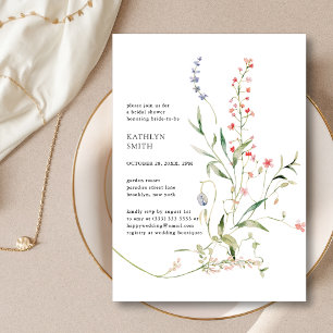 Invitation Fête des mariées Jardin Floral fleur sauvage