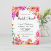 Invitation Fête des mariées Jardin rose orange (Debout devant)