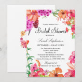 Invitation Fête des mariées Jardin rose orange (Devant / Derrière)