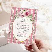 Invitation Fête des mariées Jardin rose pâle