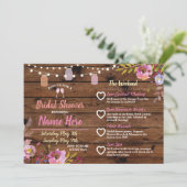 Invitation Fête des mariées jarres florales Bois Itinéraire r (Debout devant)