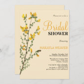 Invitation Fête des mariées jaune fleur sauvage Boho (Devant / Derrière)