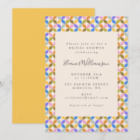 Fête des mariées jaune géométrique moderne colorée