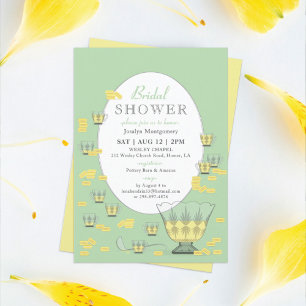 Invitation Fête des mariées Jaune Macarons & Cristal Punch Se