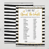 Invitation Fête des mariées Je t'aime autour du monde Jeu (Devant / Derrière)