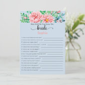 Invitation Fête des mariées Jeu À Quel Point Connaissez-Vous  (Debout devant)