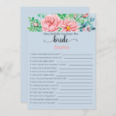 Invitation Fête des mariées Jeu À Quel Point Connaissez-Vous  (Devant / Derrière)