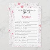 Invitation Fête des mariées Jeu À Quel Point Connaissez-Vous  (Devant / Derrière)