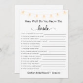 Invitation Fête des mariées Jeu À Quel Point Connaissez-Vous (Devant / Derrière)