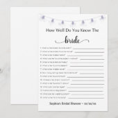 Invitation Fête des mariées Jeu À Quel Point Connaissez-Vous (Devant / Derrière)