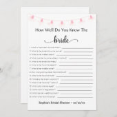 Invitation Fête des mariées Jeu À Quel Point Connaissez-Vous  (Devant / Derrière)