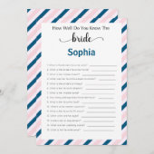 Invitation Fête des mariées Jeu À Quel Point Connaissez-Vous  (Devant / Derrière)