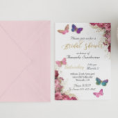 Invitation Fête des mariées Joli Chic Floral Papillon rose