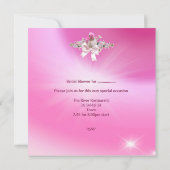 Invitation Fête des mariées Joli Corset Rose Rose rose Floral (Dos)