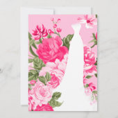 Invitation Fête des mariées - Joli Roses floraux roses (Dos)