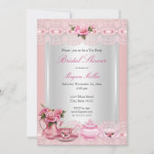 Invitation Fête des mariées Jolie rose roses High Tea Party (Devant)