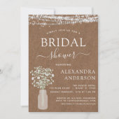 Invitation Fête des mariées Kraft Papier Farmhouse Lights (Devant)