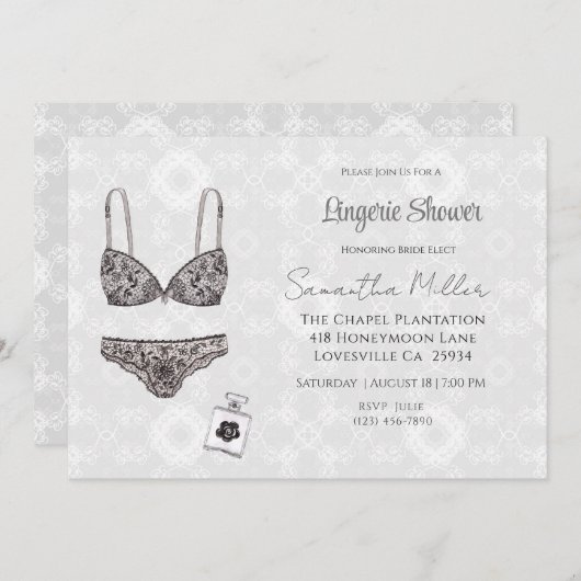 Invitation Fête des mariées Lacy Lingerie (Devant / Derrière)