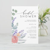 Invitation Fête des mariées Lavande et Eucalyptus Aquarelle (Debout devant)