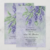 Invitation Fête des mariées Lavande Peinte Wisteria (Devant / Derrière)