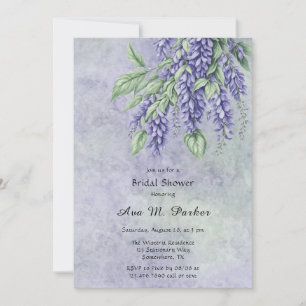 Invitation Fête des mariées Lavande Peinte Wisteria