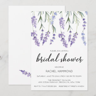 Invitation Fête des mariées Lavande simple et élégante