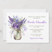 Invitation Fête des mariées Lavender Mason Jar (Devant)
