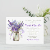 Invitation Fête des mariées Lavender Mason Jar (Debout devant)