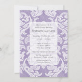 Invitation Fête des mariées Lavender Moderne Damask (Devant)