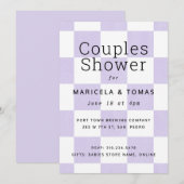 Invitation Fête des mariées Lavender Pastel À damiers (Devant / Derrière)