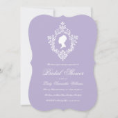 Invitation Fête des mariées Lavender Regency Lady Crest vinta (Devant)