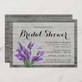 Invitation Fête des mariées LAVENDER RUSTIQUE (Devant / Derrière)