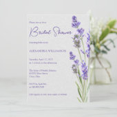 Invitation Fête des mariées Lavender Sprigs simple (Debout devant)
