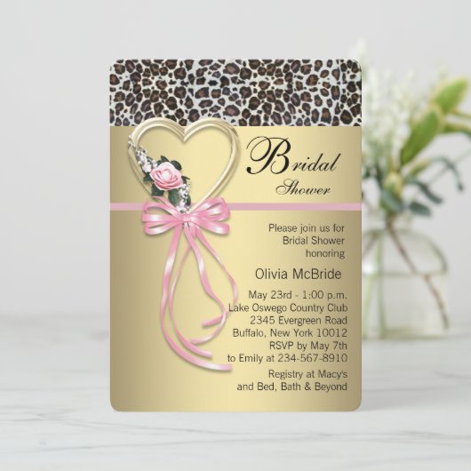 Invitation Fête des mariées léopard (Debout devant)