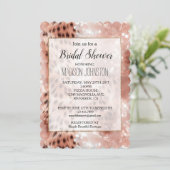 Invitation Fête des mariées léopard doré Rose Glam (Debout devant)