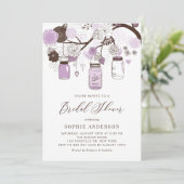 Invitation Fête des mariées Lilac Purple Mason Jars (Debout devant)