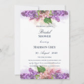 Invitation Fête des mariées Lilacs d'aquarelle violet et rose (Devant)
