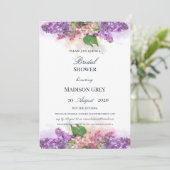 Invitation Fête des mariées Lilacs d'aquarelle violet et rose (Debout devant)