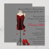 Invitation Fête des mariées Lingerie rouge et noir (Devant / Derrière)