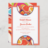 Invitation Fête des mariées liquide en marbre torse moderne (Devant / Derrière)