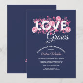 Invitation Fête des mariées Love Grows (Devant / Derrière)