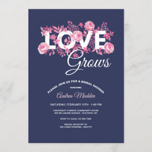 Invitation Fête des mariées Love Grows