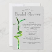 Invitation Fête des mariées Lucky Bamboo Sur Silver Grey (Devant)